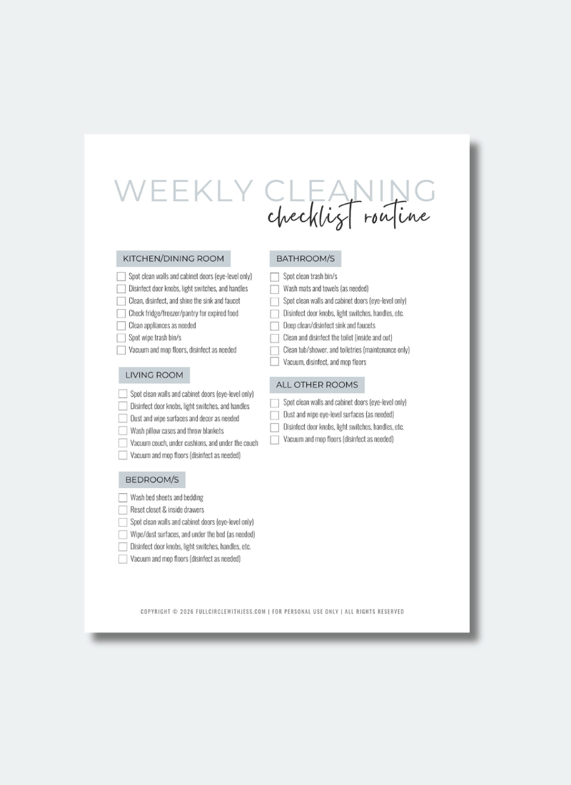 Realistic Weekly Cleaning Checklist: A Manageable Routine for Busy Moms