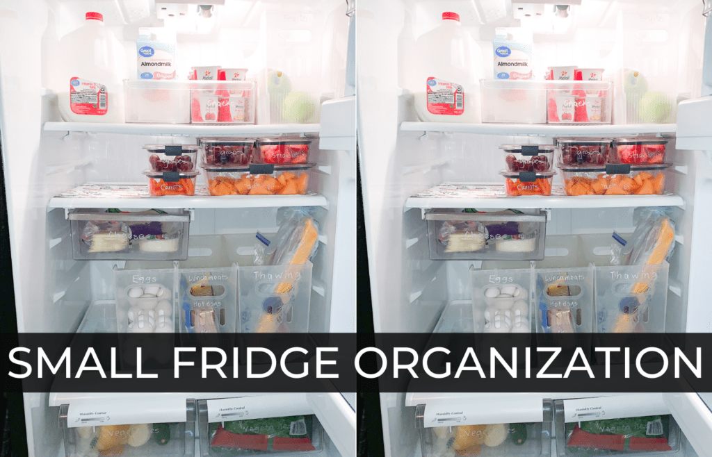 small fridge organization