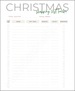 Christmas Shopping List Printable | Just What You Need To Stay ...