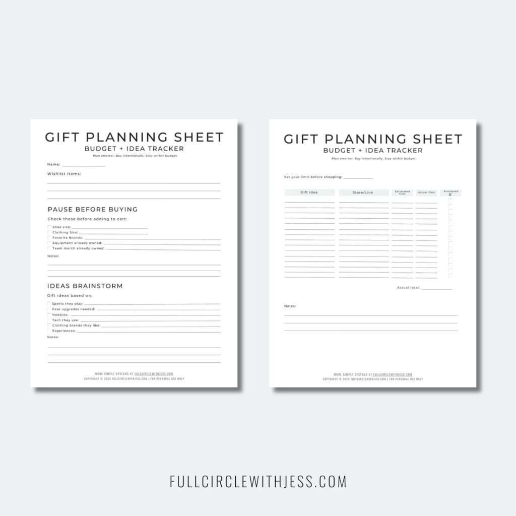 gift budget tracker