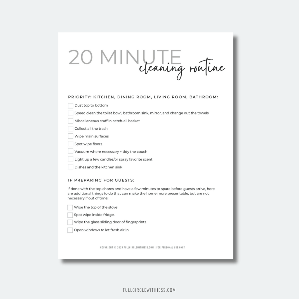 cleaning routine for working moms