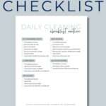 vertical pin showing a home management daily reset checklist for busy people