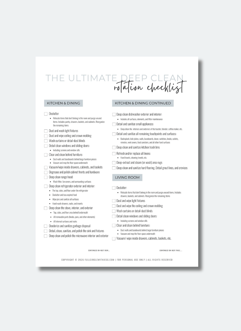 How to Deep Clean Your House | The Ultimate Room-By-Room Checklist