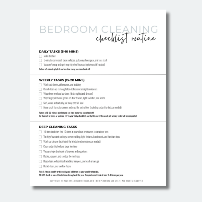 Tired of the bedroom cleaning battles? This Bedroom Cleaning Checklist for Teens breaks chores into manageable daily, weekly, and deep cleaning tasks.